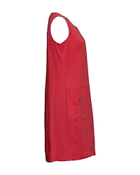 Linen Sleeveless Dress True Red