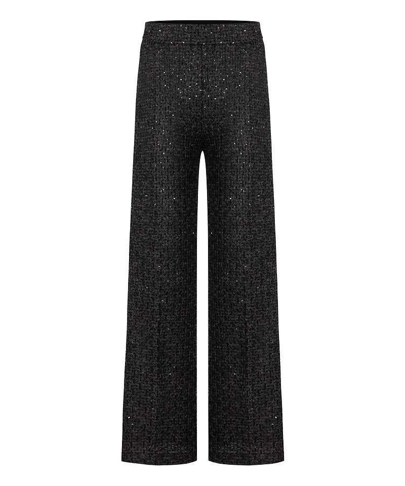 Cambio Ava Sequin Wide Leg Tweed Pant