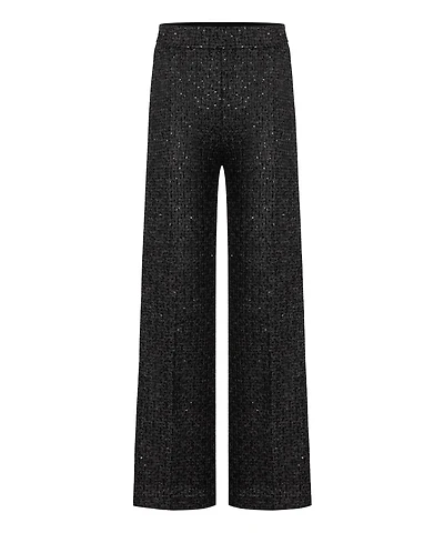 Cambio Ava Sequin Wide Leg Tweed Pant
