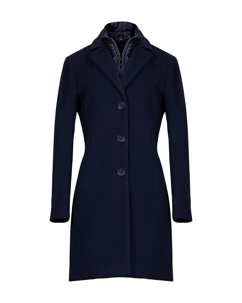 Wool Blend Bib Insert Coat
