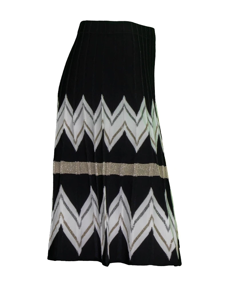 Chevron Print Flair Skirt