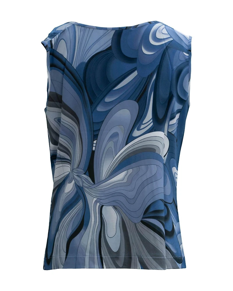 Cowl Neck Print Shell