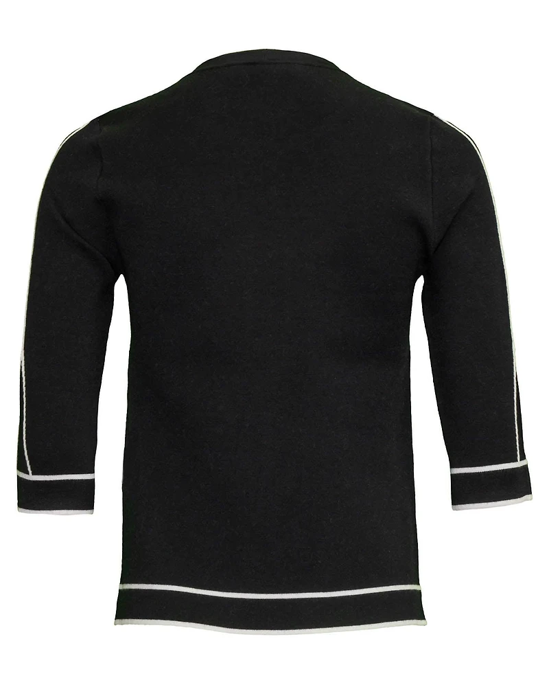 Diamond Knit 3/4 Length Sleeve Sweater