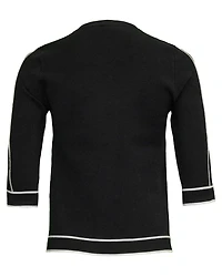 Diamond Knit 3/4 Length Sleeve Sweater