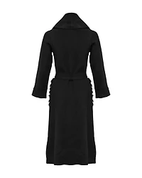 Double Face Cashmere Wool Blend Long Coat Black