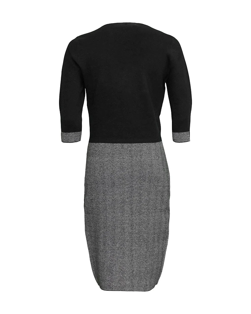 Herringbone Fitted Dress