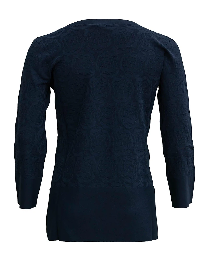 Rose Jacquard Knit Sweater