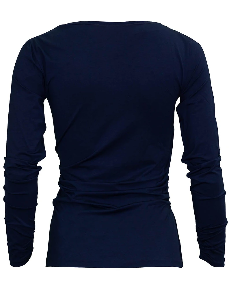 Fascinating Drapes Long Sleeve Top Sapphire