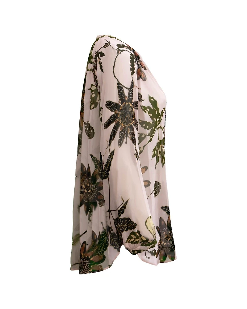 Floral Print Transparent Top