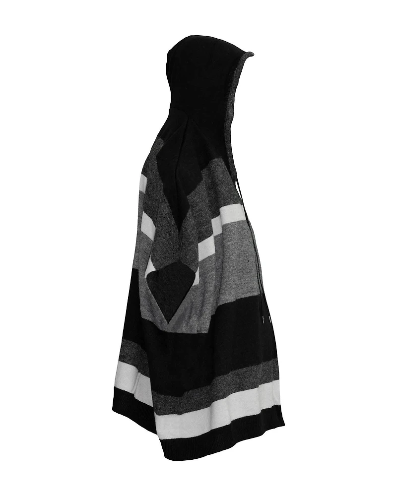 Striped Hooded Poncho