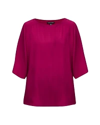 Eileen Fisher Ballet Neck Silk Georgette Top