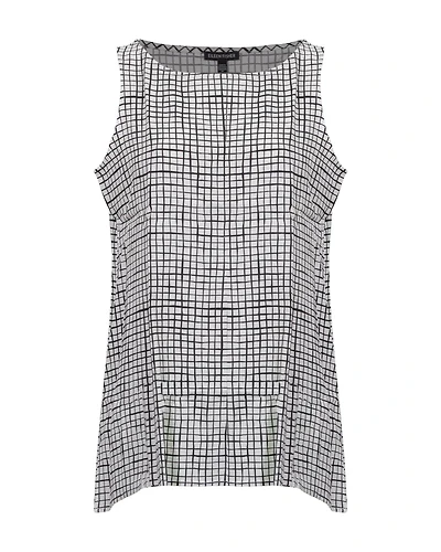 Bateau Neck Grid Tank Bone
