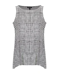 Bateau Neck Grid Tank Bone