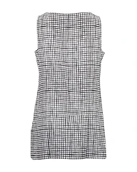 Bateau Neck Grid Tank Bone