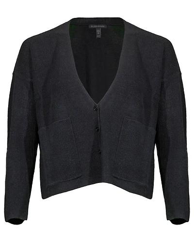Eileen Fisher Cotton Blend V-Neck Cardigan