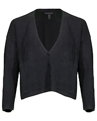 Eileen Fisher Cotton Blend V-Neck Cardigan