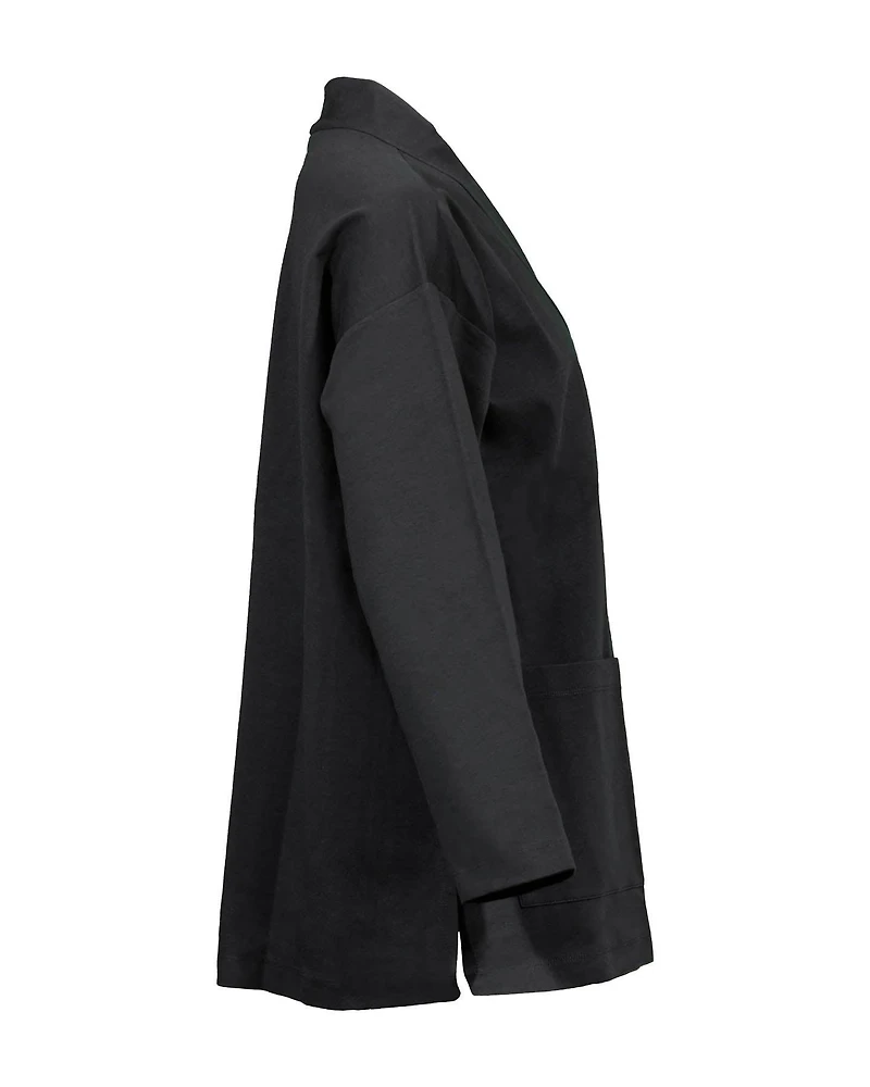 Eileen Fisher Cotton Ponte High Collar Jacket