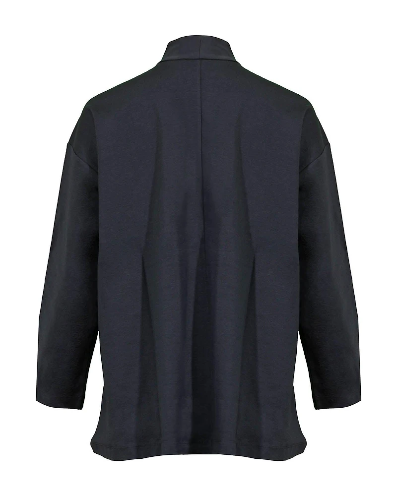 Eileen Fisher Cotton Ponte High Collar Jacket