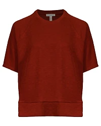 Eileen Fisher Cotton Raglan Short Sleeve Pullover