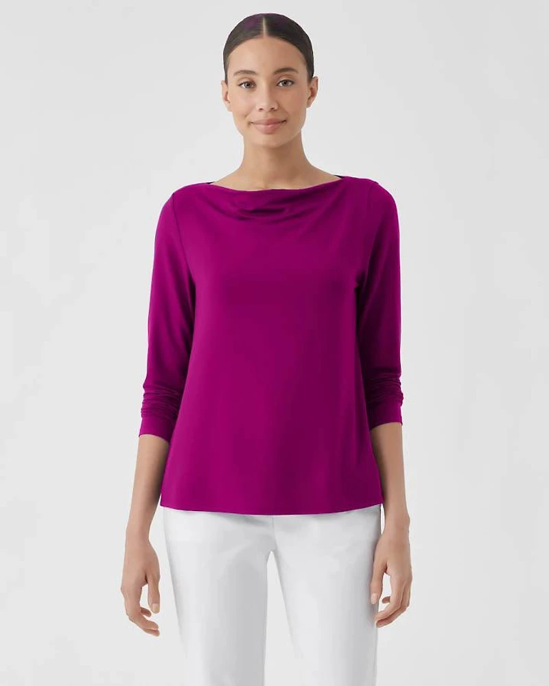 Eileen Fisher Cowl Neck Jersey Top