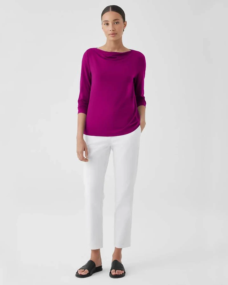 Eileen Fisher Cowl Neck Jersey Top