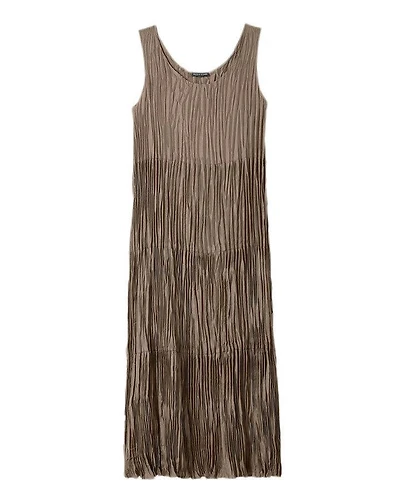Eileen Fisher Crushed Silk Tiered Dress