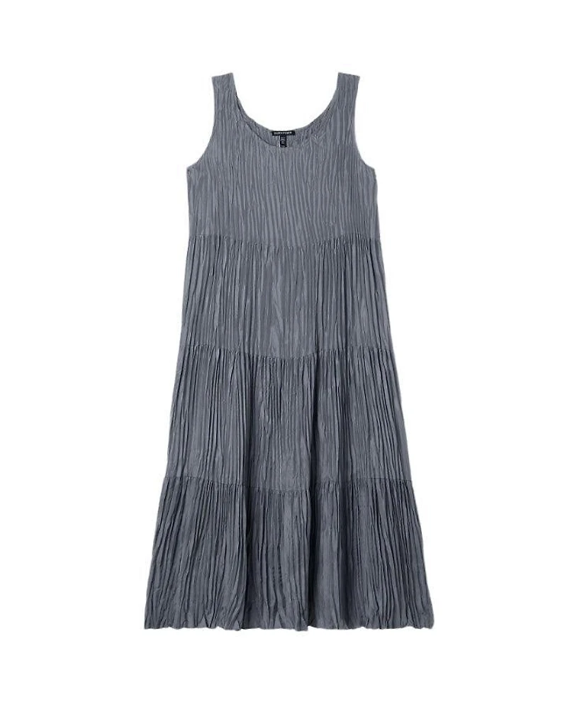 Eileen Fisher  Crushed Silk Tiered Dress
