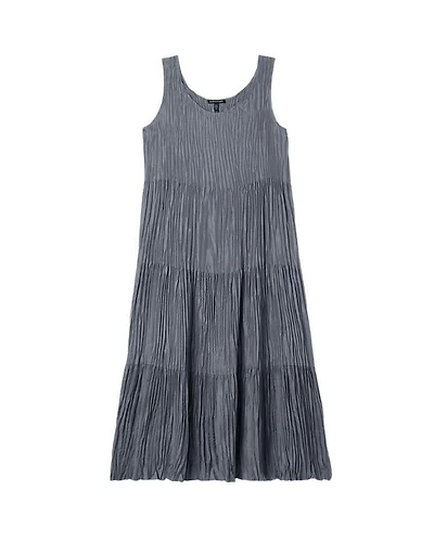 Eileen Fisher  Crushed Silk Tiered Dress