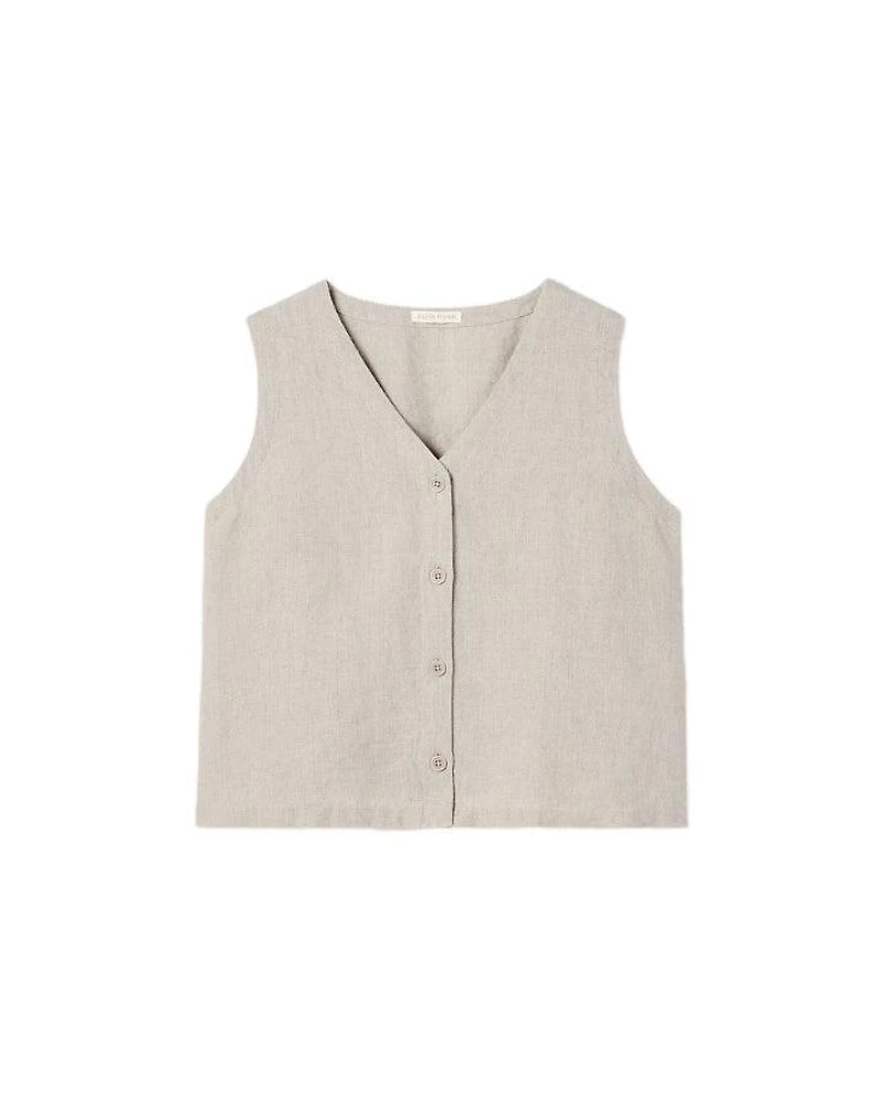 Eileen Fisher Linen V-Neck Vest