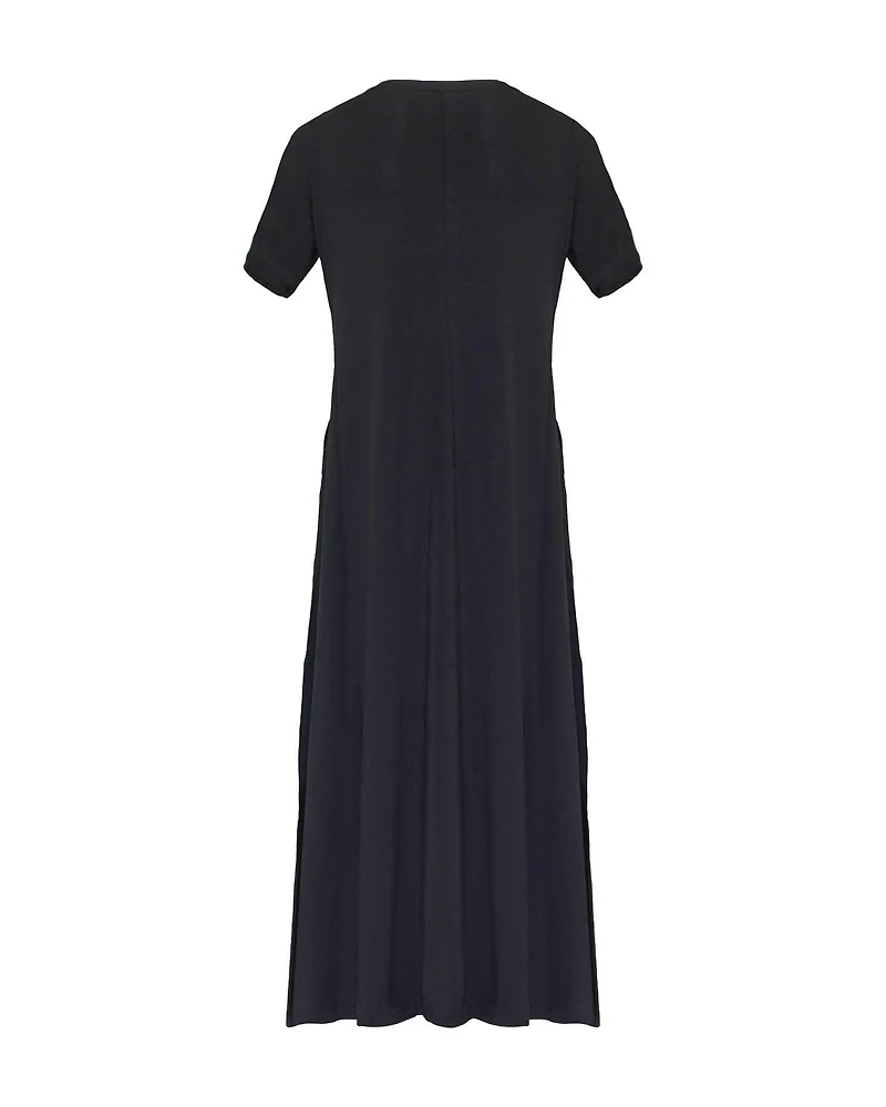 Fine Jersey Crew Neck Maxi Dress