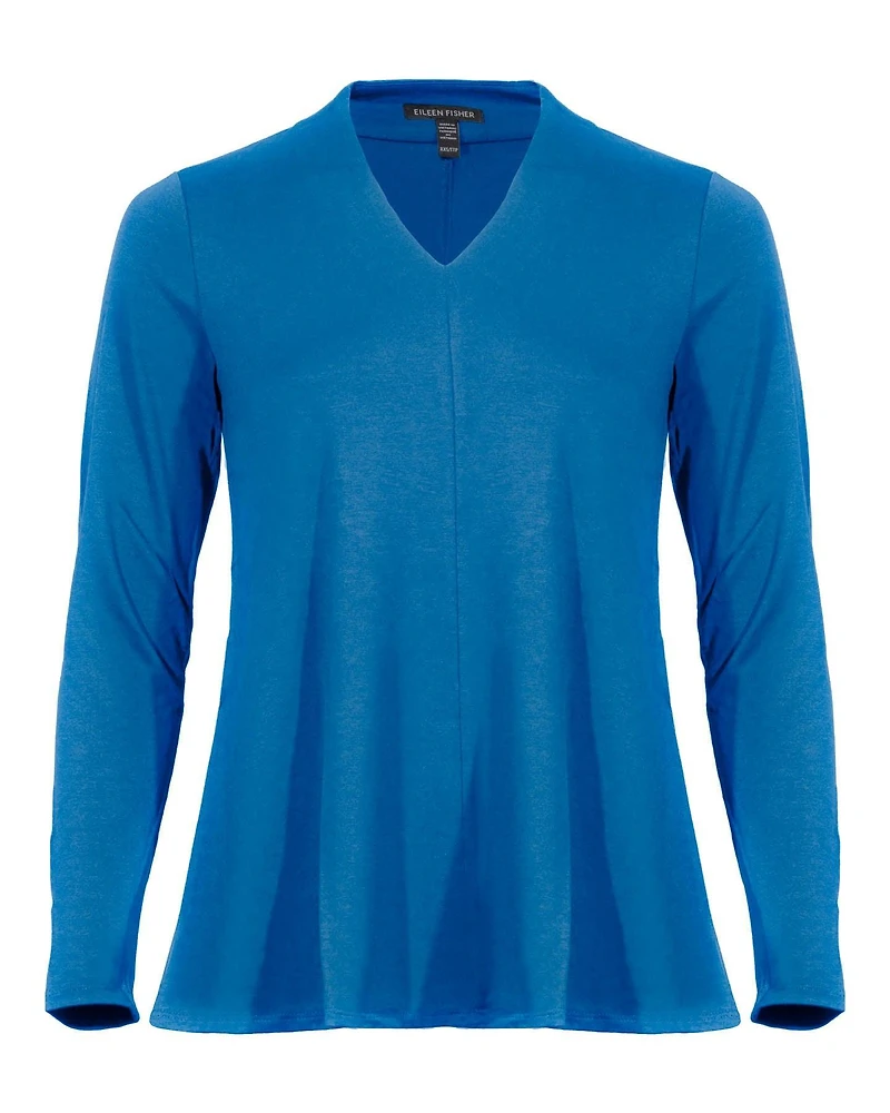 Eileen Fisher Fine Jersey V-Neck Top Jewel