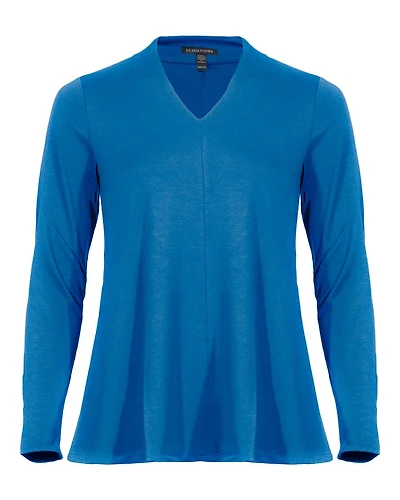 Eileen Fisher Fine Jersey V-Neck Top Jewel