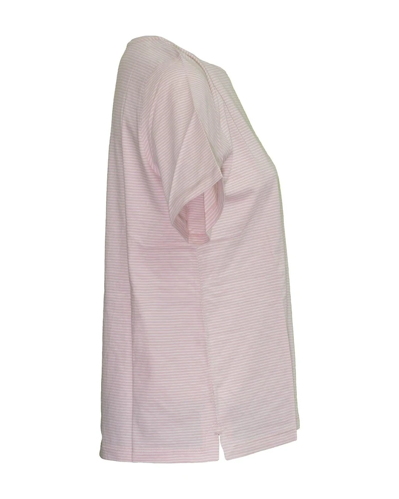 Fine Stripe T-Shirt Powder