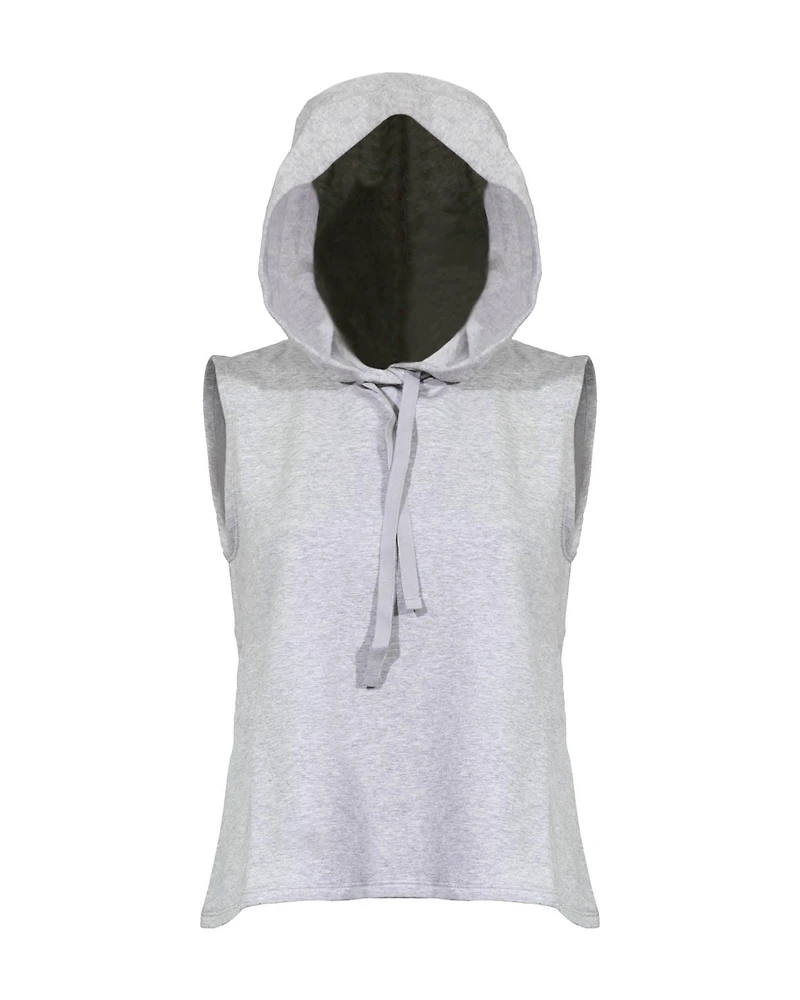 Eileen Fisher Fleece Sleeveless Hoodie