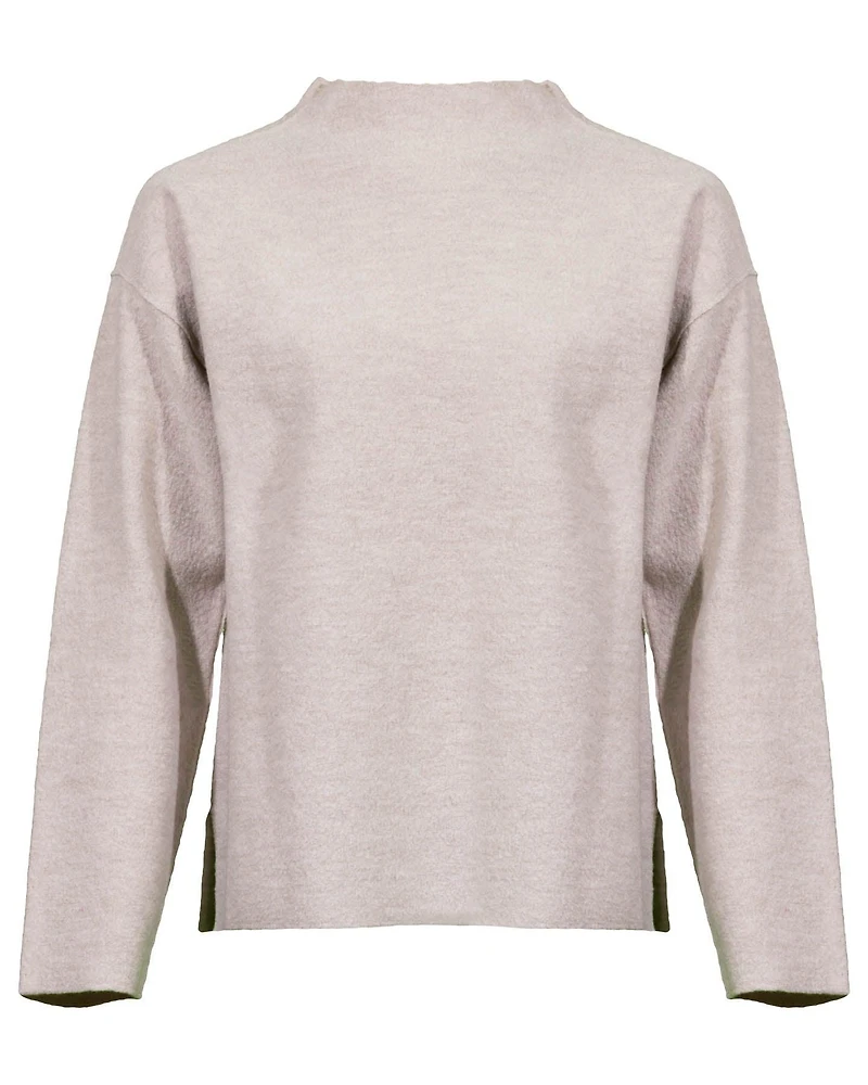 Eileen Fisher Funnel Neck Wool Box Top