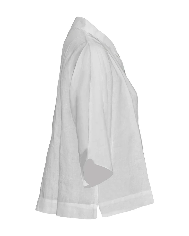 Handkerchief Linen Elbow Sleeve Shirt