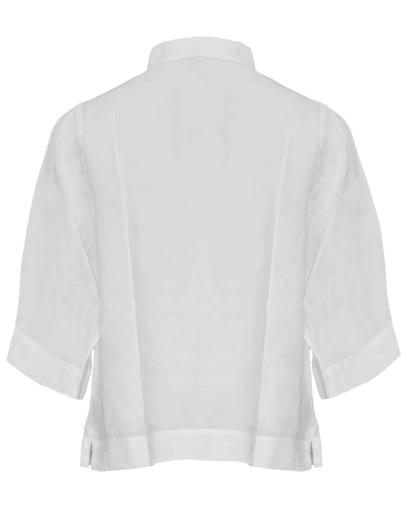 Handkerchief Linen Elbow Sleeve Shirt
