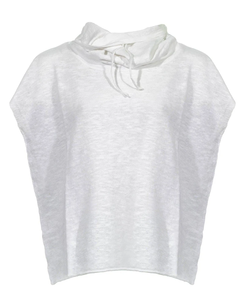 Eileen Fisher Linen Slub Cap Sleeve Hoodie