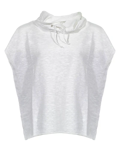 Eileen Fisher Linen Slub Cap Sleeve Hoodie