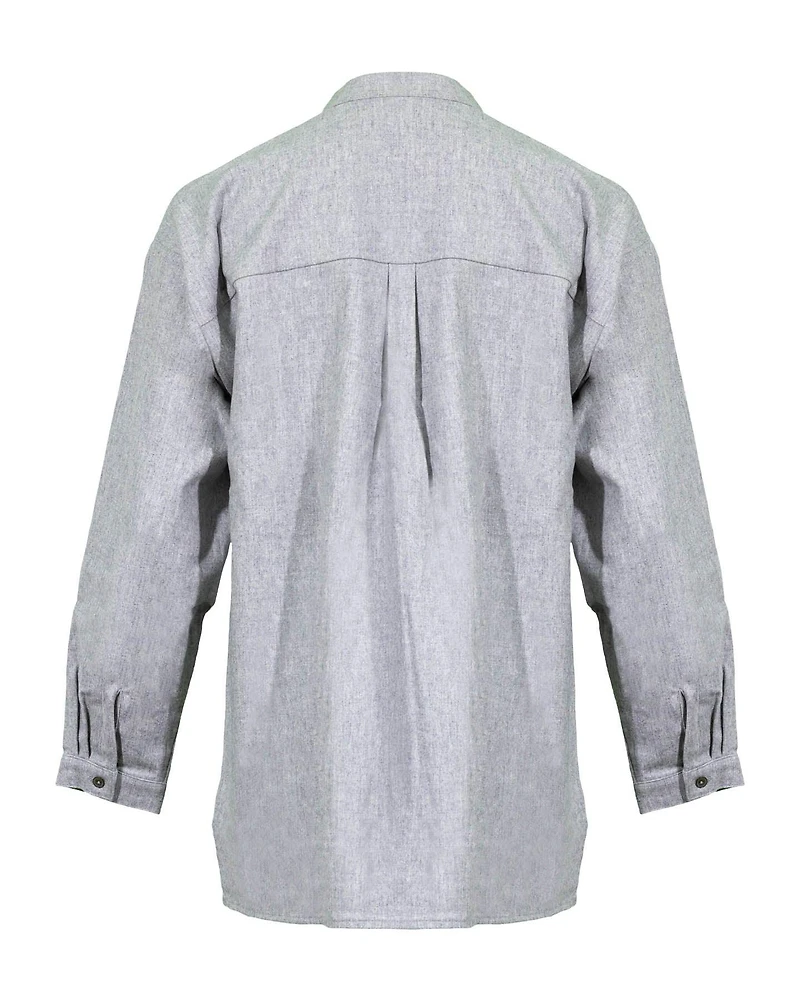 Eileen Fisher Mandarin Collar Flannel Shirt
