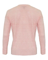 Melange V-Neck Box Top Grapefruit