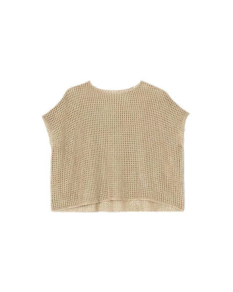 Eileen Fisher Organic Linen Delave Bateau Neck Top