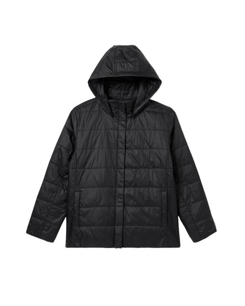 Eileen Fisher Padded Removable Hood Jacket