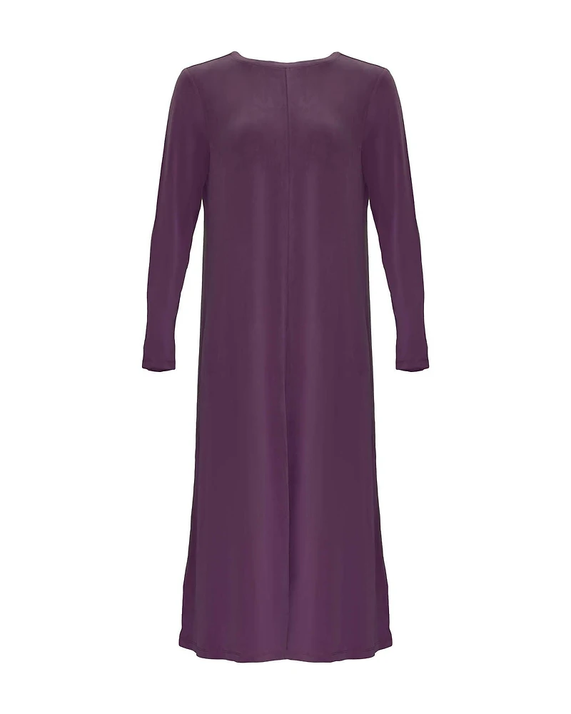 Sandwashed Cupro Knit Crew Neck Dress