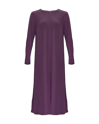 Sandwashed Cupro Knit Crew Neck Dress