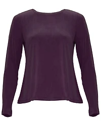 Sandwashed Cupro Knit Crew Neck Top