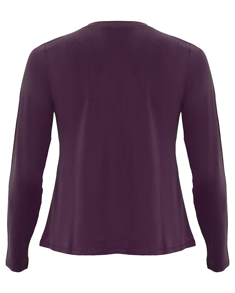 Sandwashed Cupro Knit Crew Neck Top