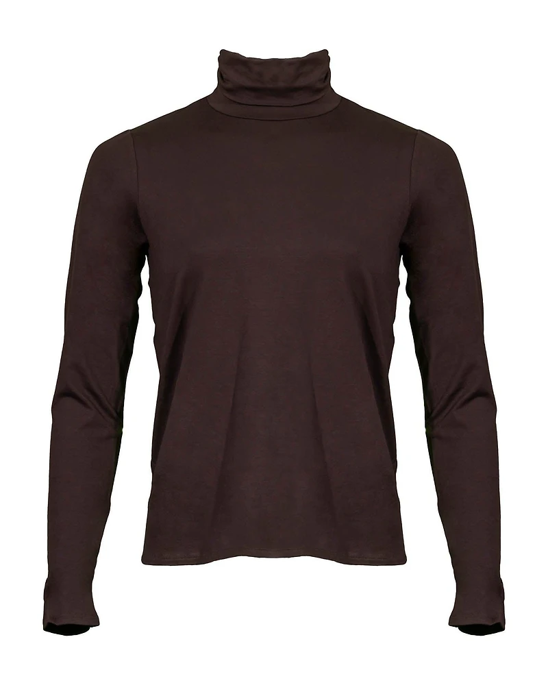 Scrunch Neck Top Brown