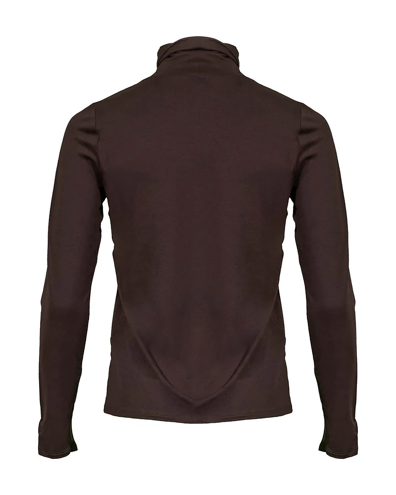 Scrunch Neck Top Brown