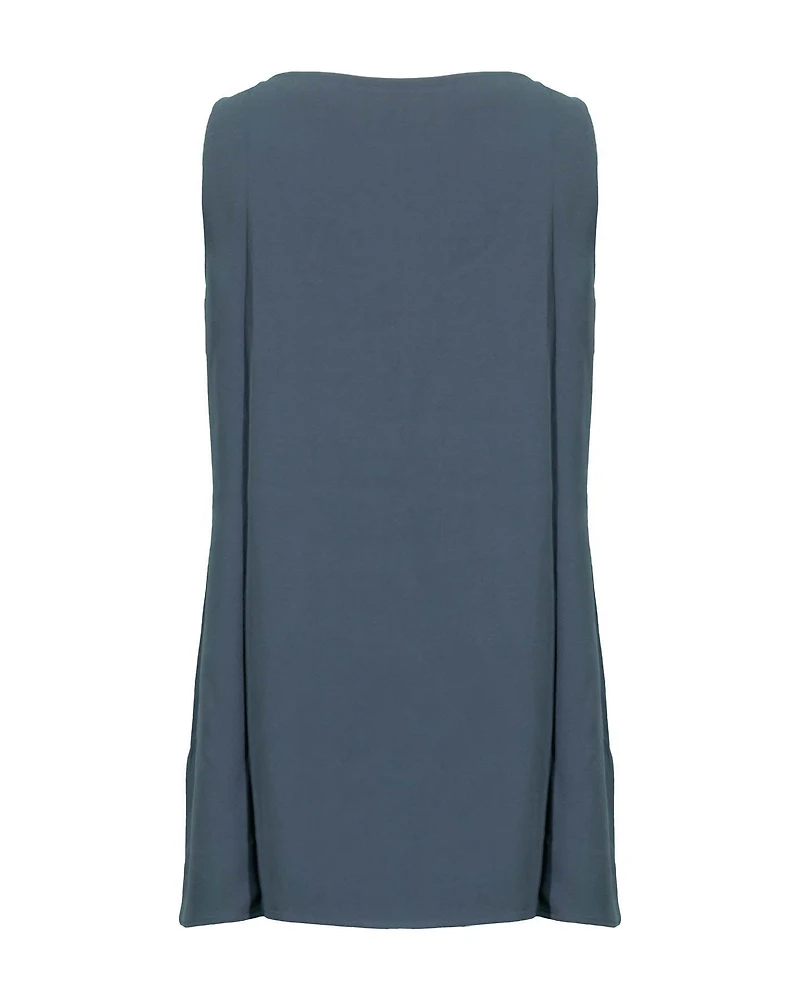 Eileen Fisher Silk Bateau Neck Long Tank Fongt